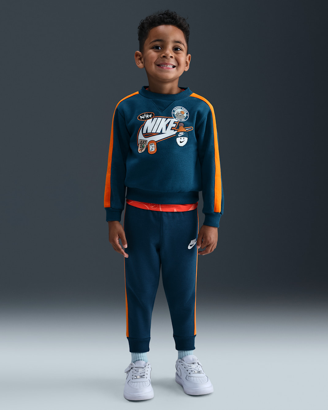 Conjunto de pants de 2 piezas de tejido Fleece infantil Nike - Azul fuerza