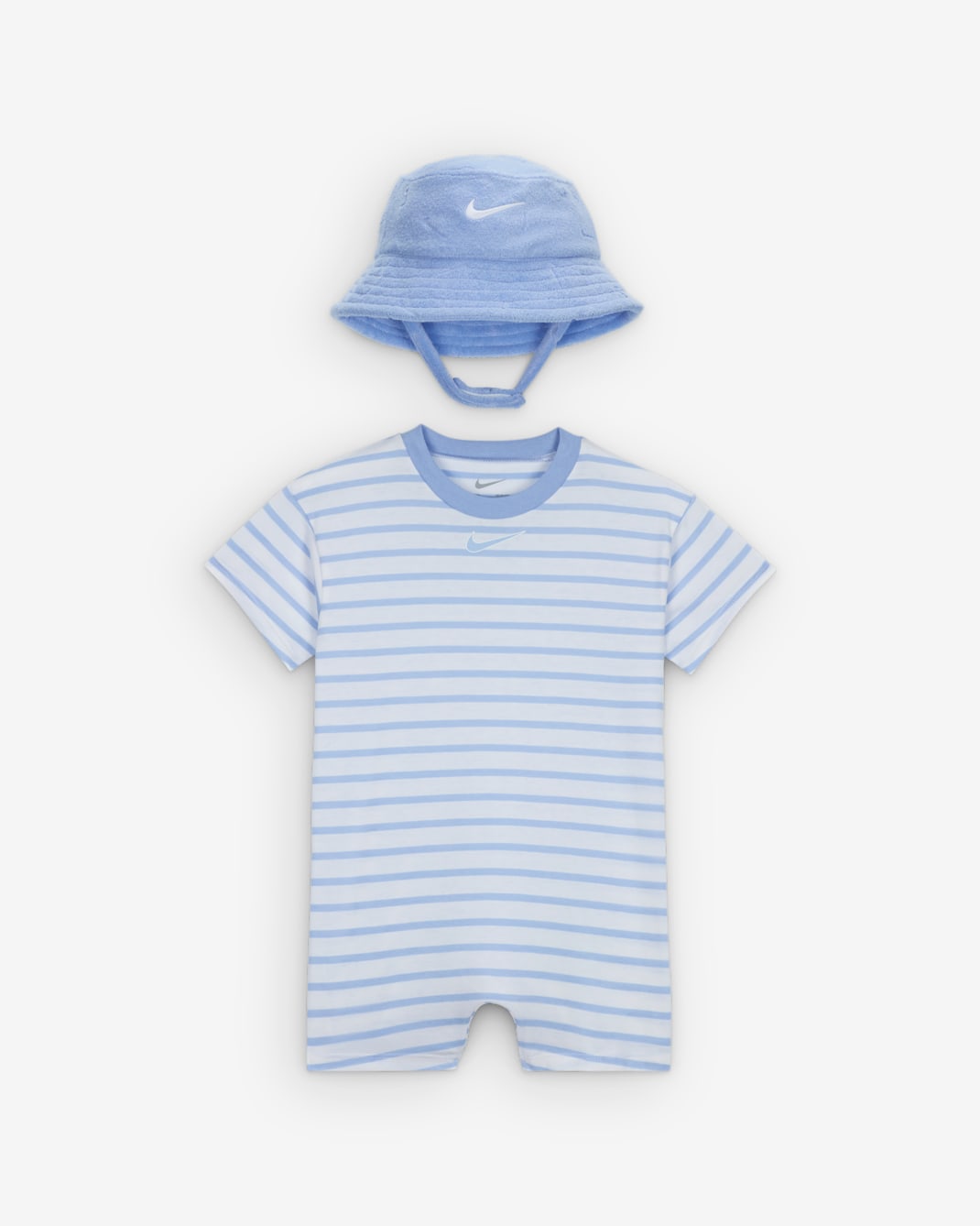 Nike Baby (12-24M) Short Sleeve Romper with Bucket Hat - Cobalt Bliss