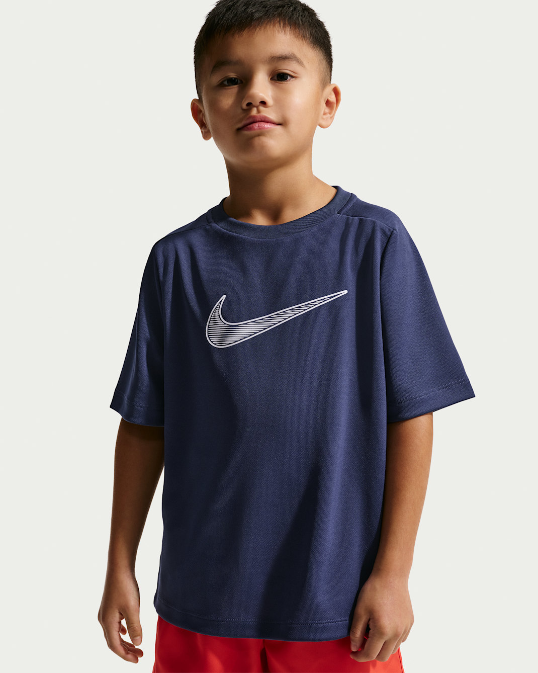 Nike Multi Older Kids' (Boys') Dri-FIT Short-Sleeve Training Top - Midnight Navy/White