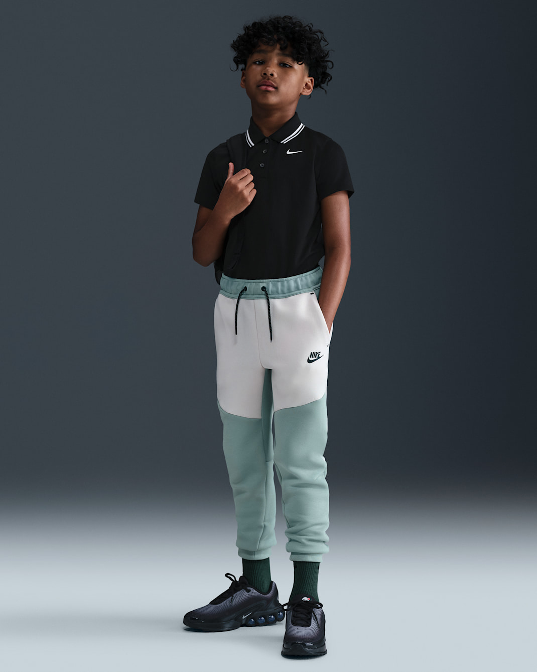 Nike Sportswear Tech Fleece Big Kids' Joggers - Dusty Sage/Light Orewood Brown/Black/Black