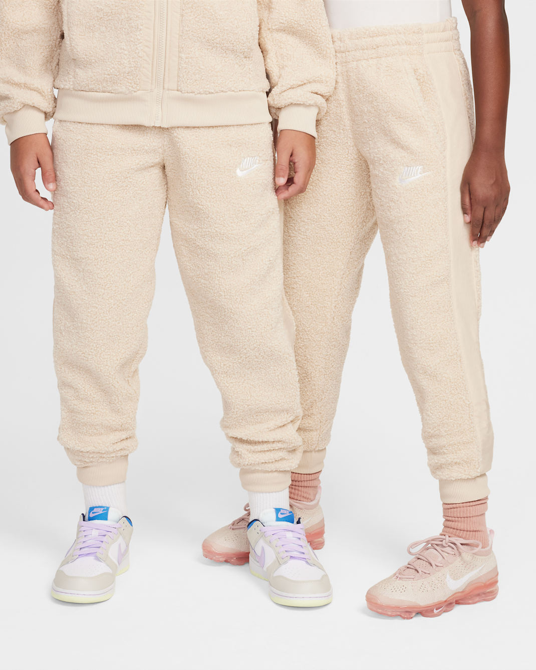 Nike Sportswear Club Fleece Big Kids' Winterized Pants - Sanddrift/Sanddrift/White