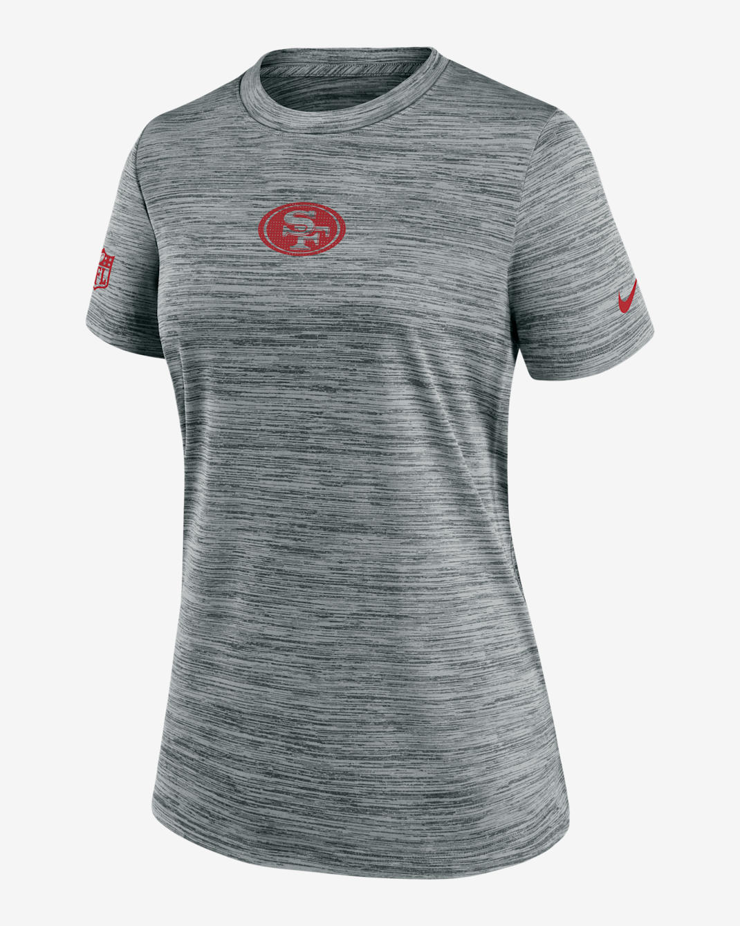 Playera Nike Dri-FIT de la NFL para mujer San Francisco 49ers Sideline Team Issue Velocity - Gris jaspeado