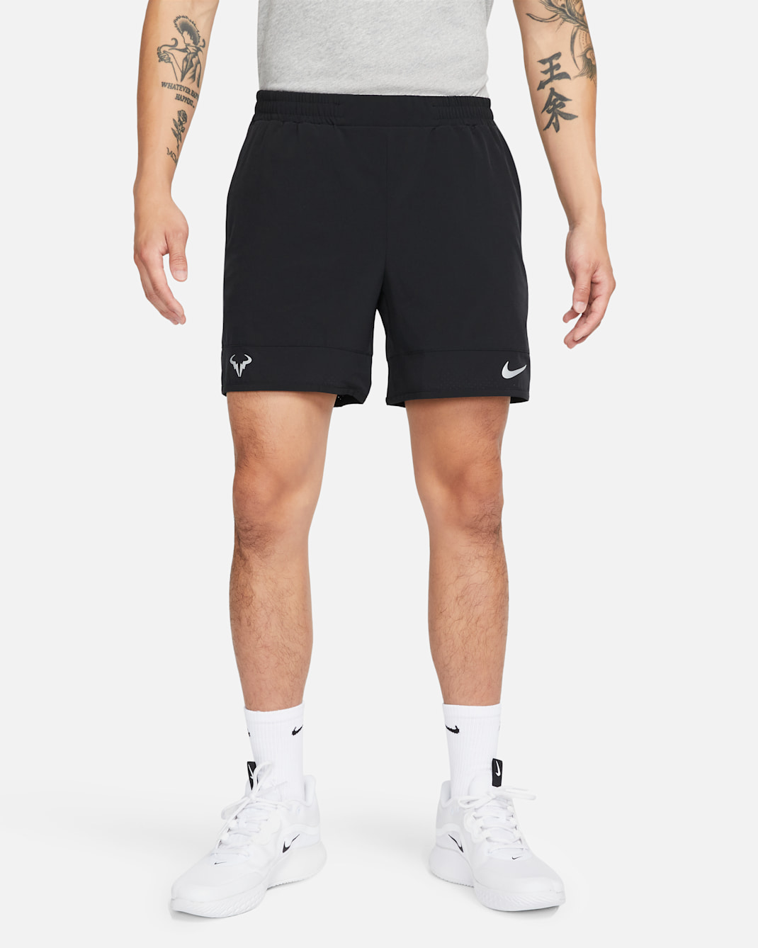 NikeCourt Dri-FIT ADV Rafa Men's 18cm (approx.) Tennis Shorts - Black/Metallic Silver