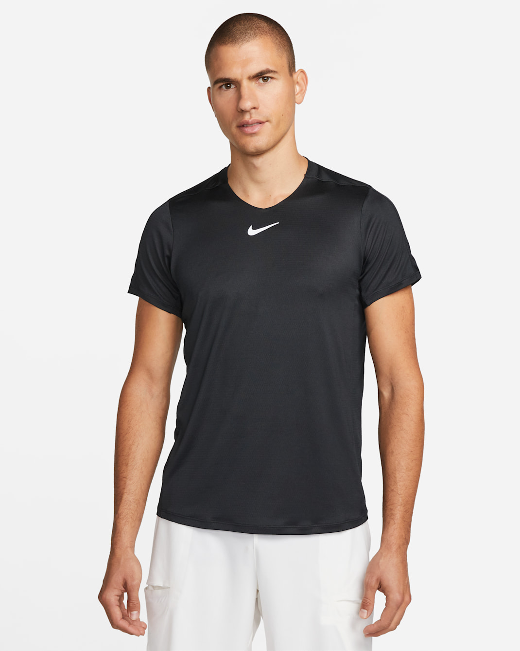 NikeCourt Dri-FIT Advantage Men's Tennis Top - Black/White