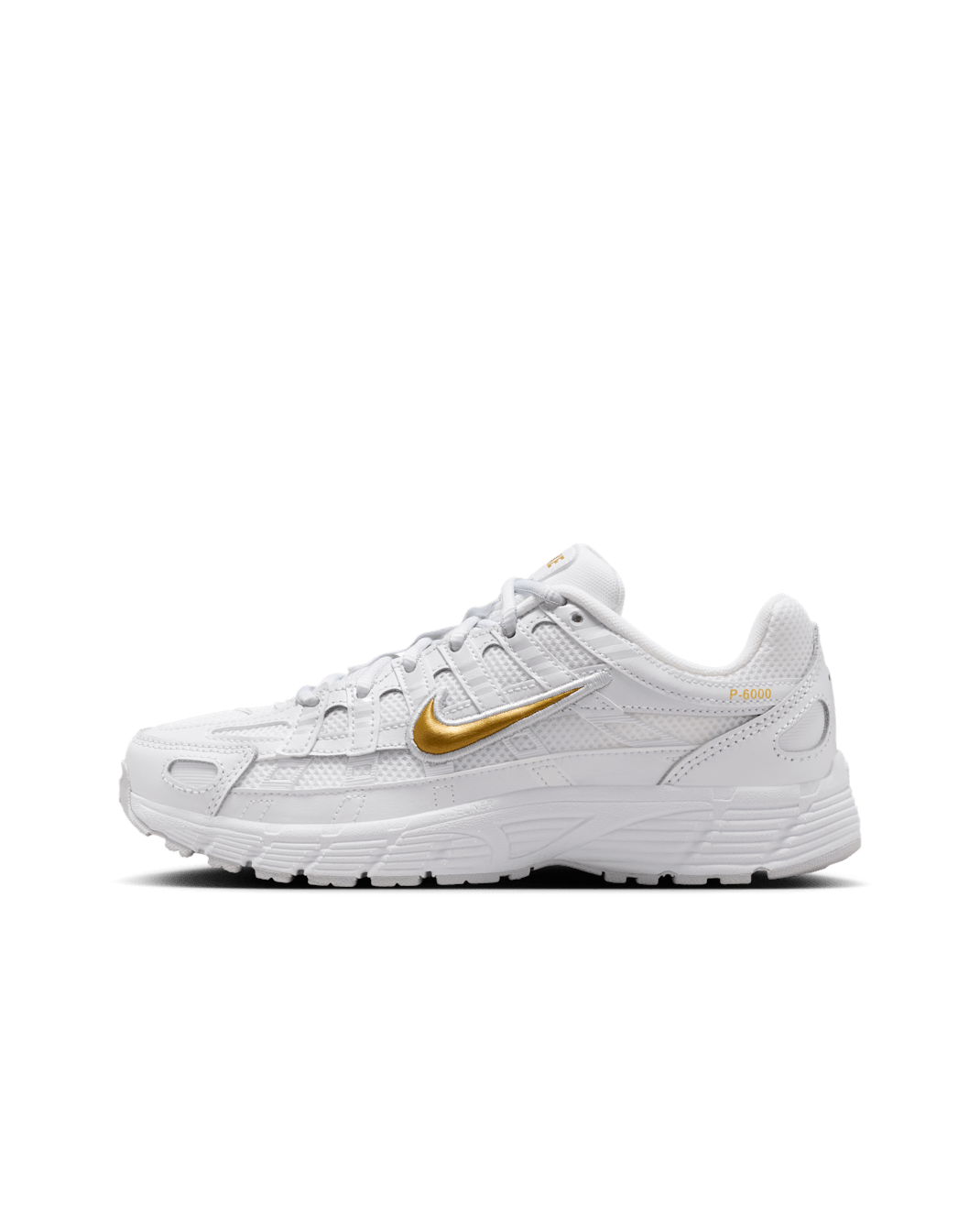 Nike P-6000-sko til større børn - hvid/Pure Platinum/Metallic Gold