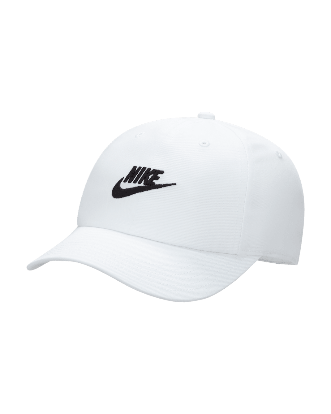 Gorra desestructurada Futura Wash para niños Nike Club - Blanco/Negro