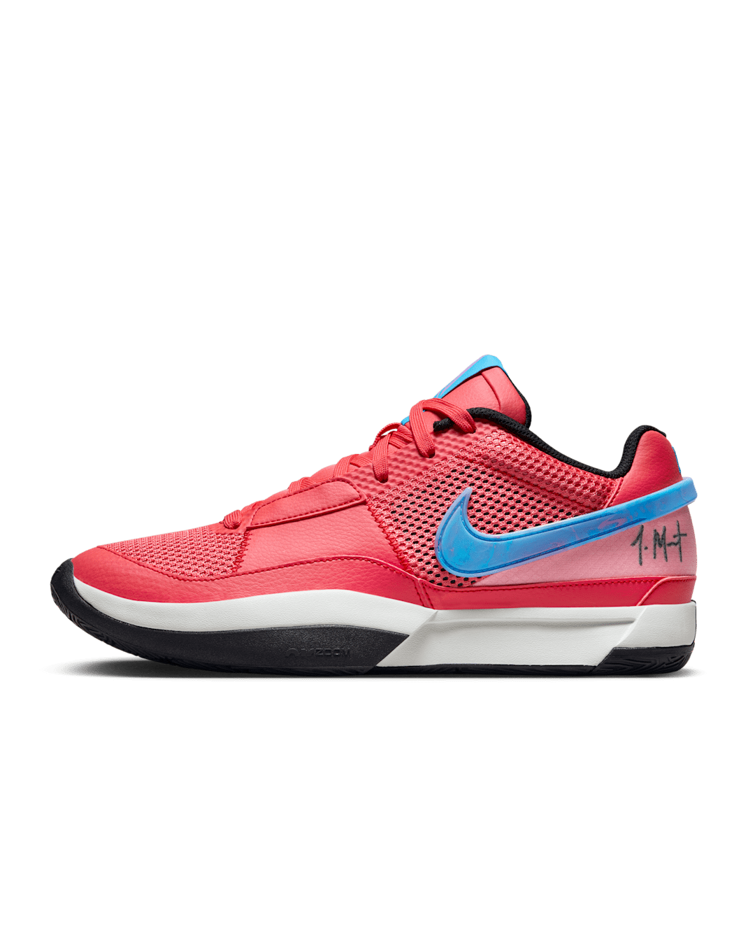 JA 1 'Fuel' EP Basketball Shoes - Ember Glow/Light Silver/Blue Lightning/Black