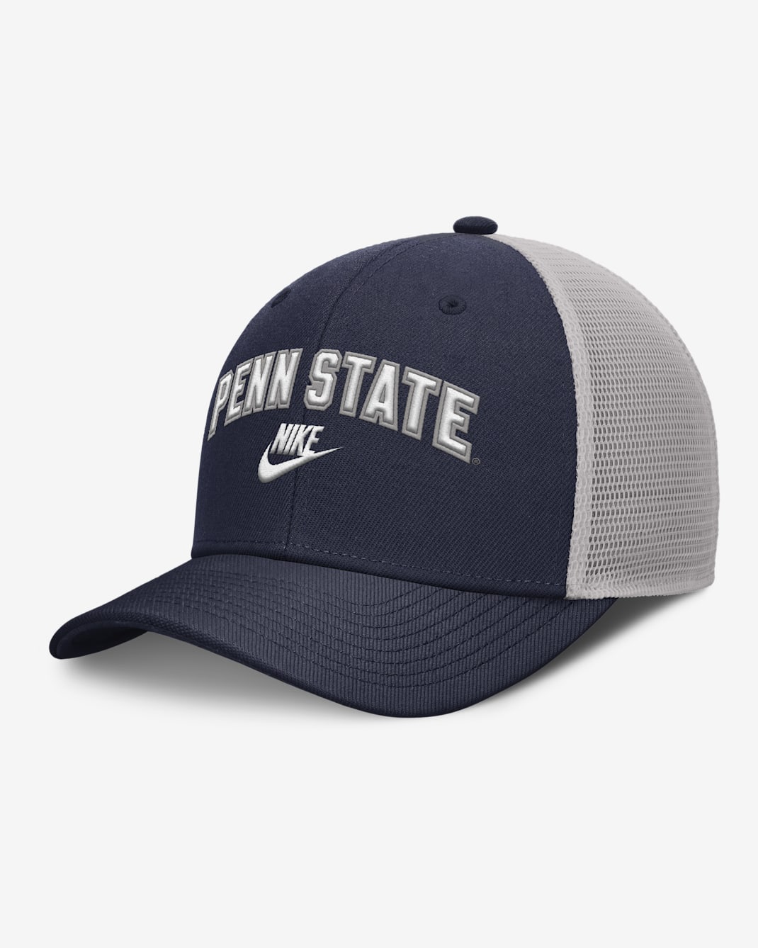 Penn State Legacy Arch Rise Men's Nike Dri-FIT College Trucker Adjustable Hat - White