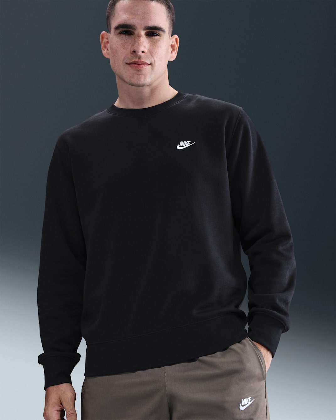 Nike Club Sudadera de tejido Fleece - Hombre - Negro/Blanco