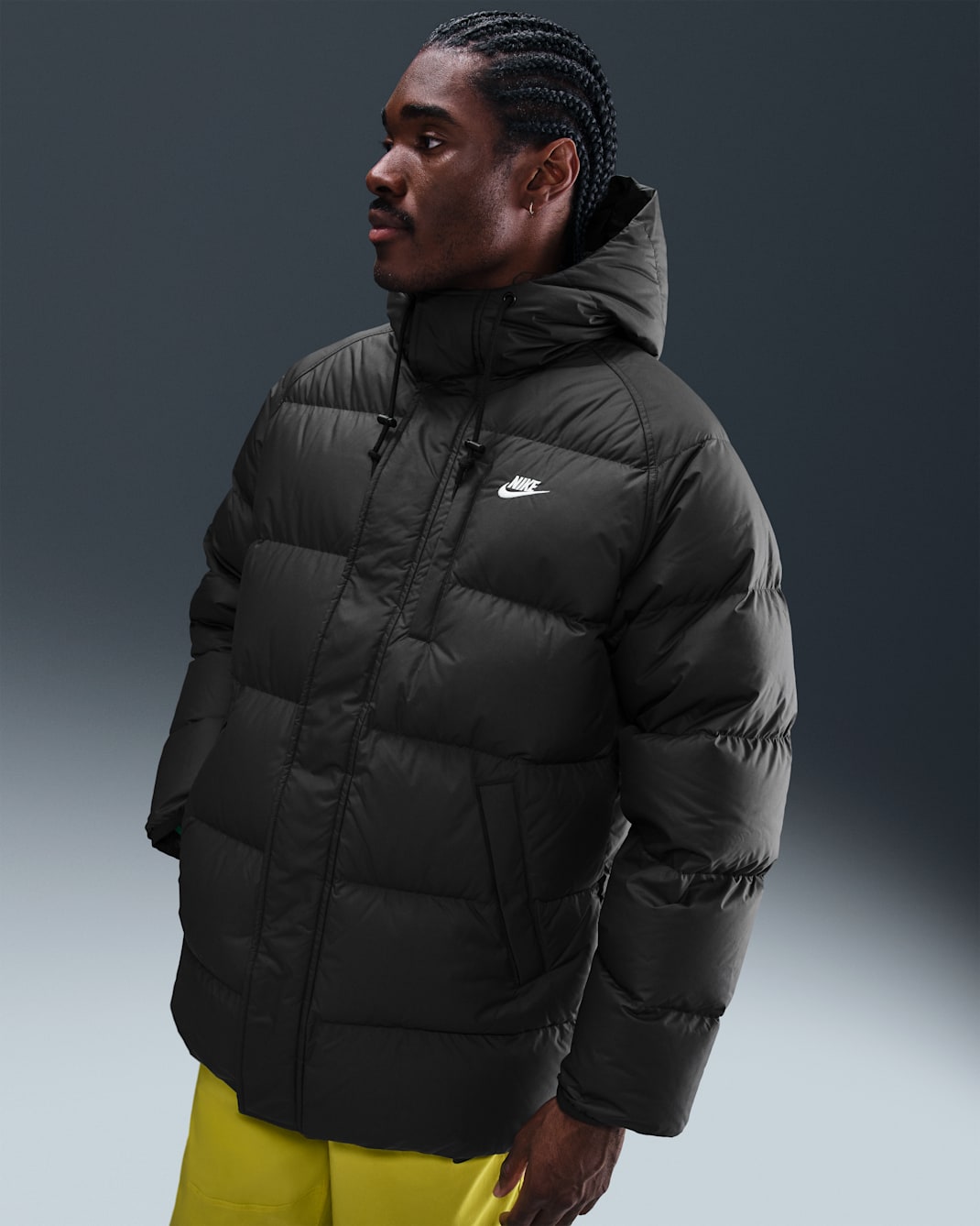 Nike Sportswear Club Men's Therma-FIT Parka - Black/White