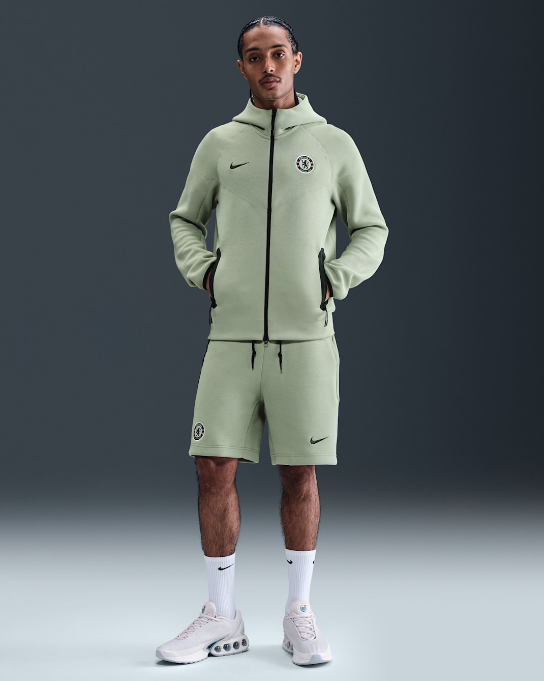 Short en Fleece Nike Football Chelsea FC Tech pour homme - Jade Horizon/Galactic Jade
