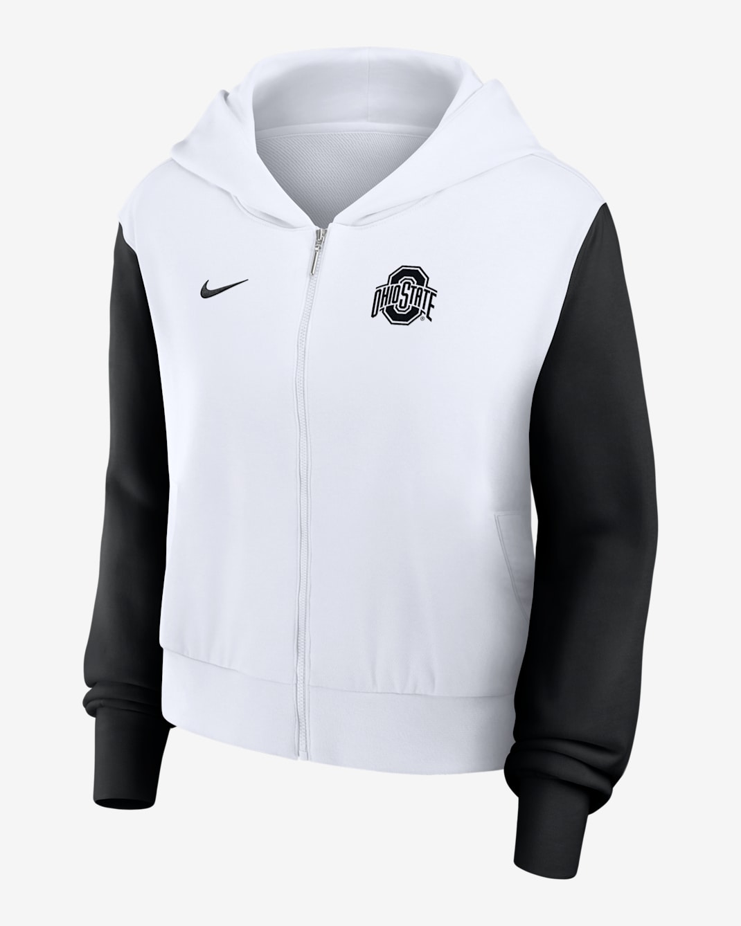 Ohio State Athletic Prep Colorblocked Script Women’s Nike College Full-Zip Hoodie - White