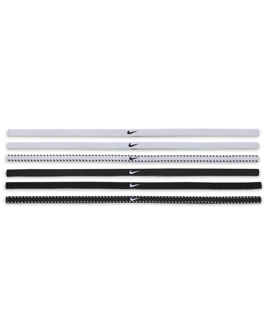 Nike Flex Classic Slim Headbands (6-Pack) - White