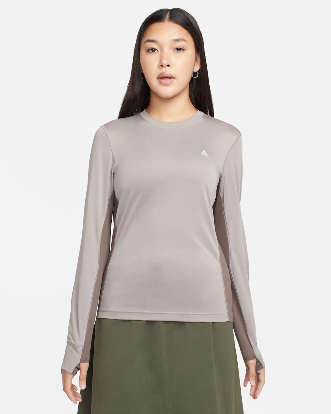 Nike ACG Dri-FIT ADV 'Goat Rocks' Women's Long-Sleeve Top - Moon Fossil/Ironstone/Olive Grey/Summit White