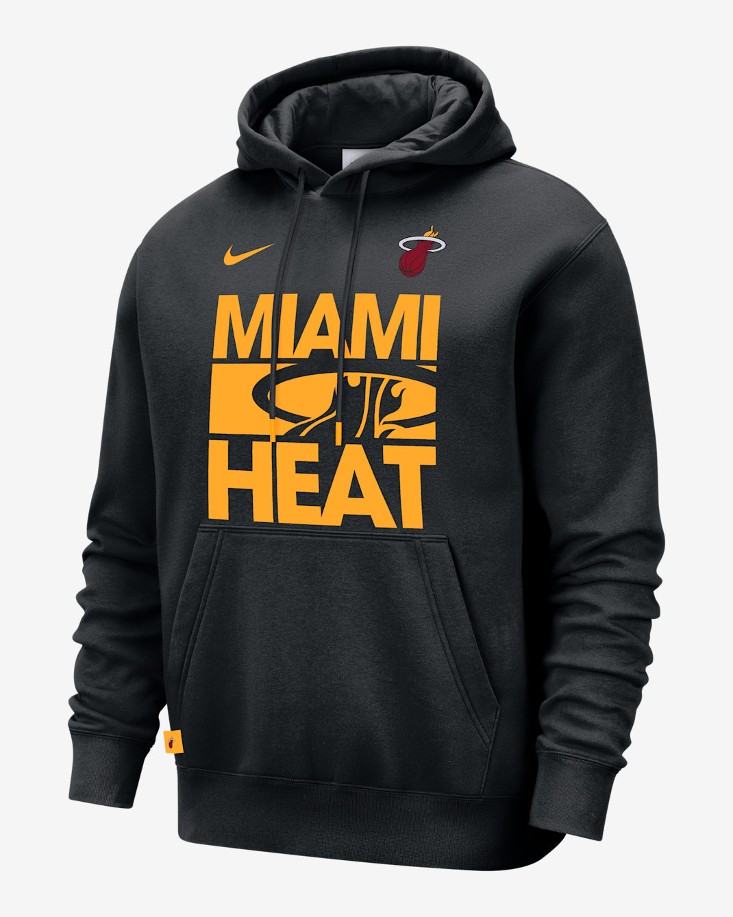 Sudadera con gorro sin cierre Nike de la NBA para hombre Miami Heat Club Courtside - Negro/Reloj de sol
