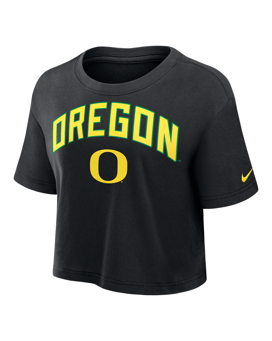 Oregon Athletic Prep Arch Women's Nike Dri-FIT College Cropped T-Shirt - Black