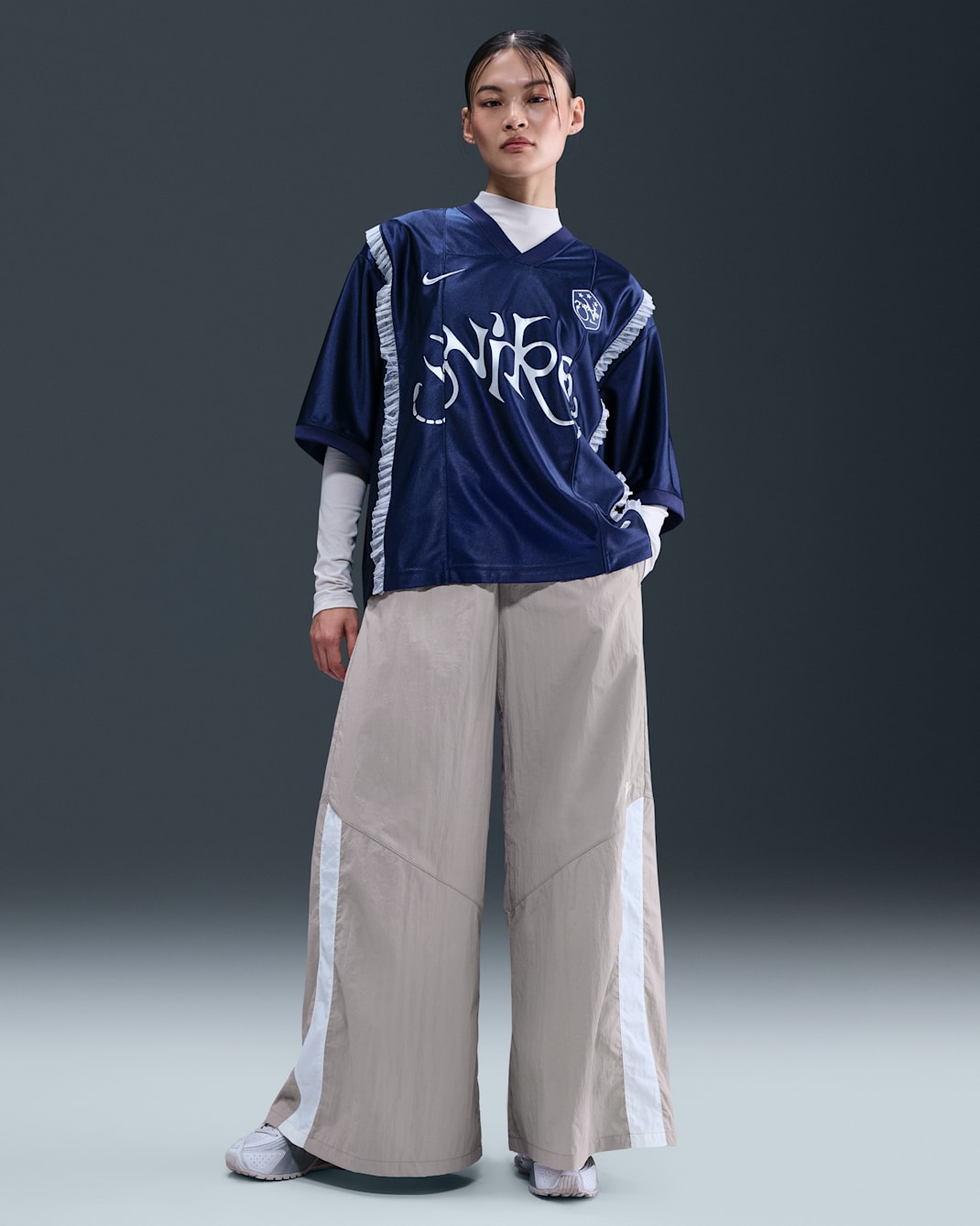 Nike Sportswear Women's Wide-Leg Woven Pants - College Grey/Sail/Sail