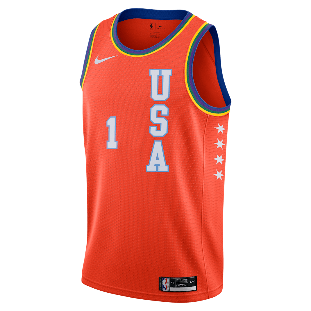 Zion Williamson All-Star USA 'Rising Stars' Nike NBA Swingman Jersey - Team Orange