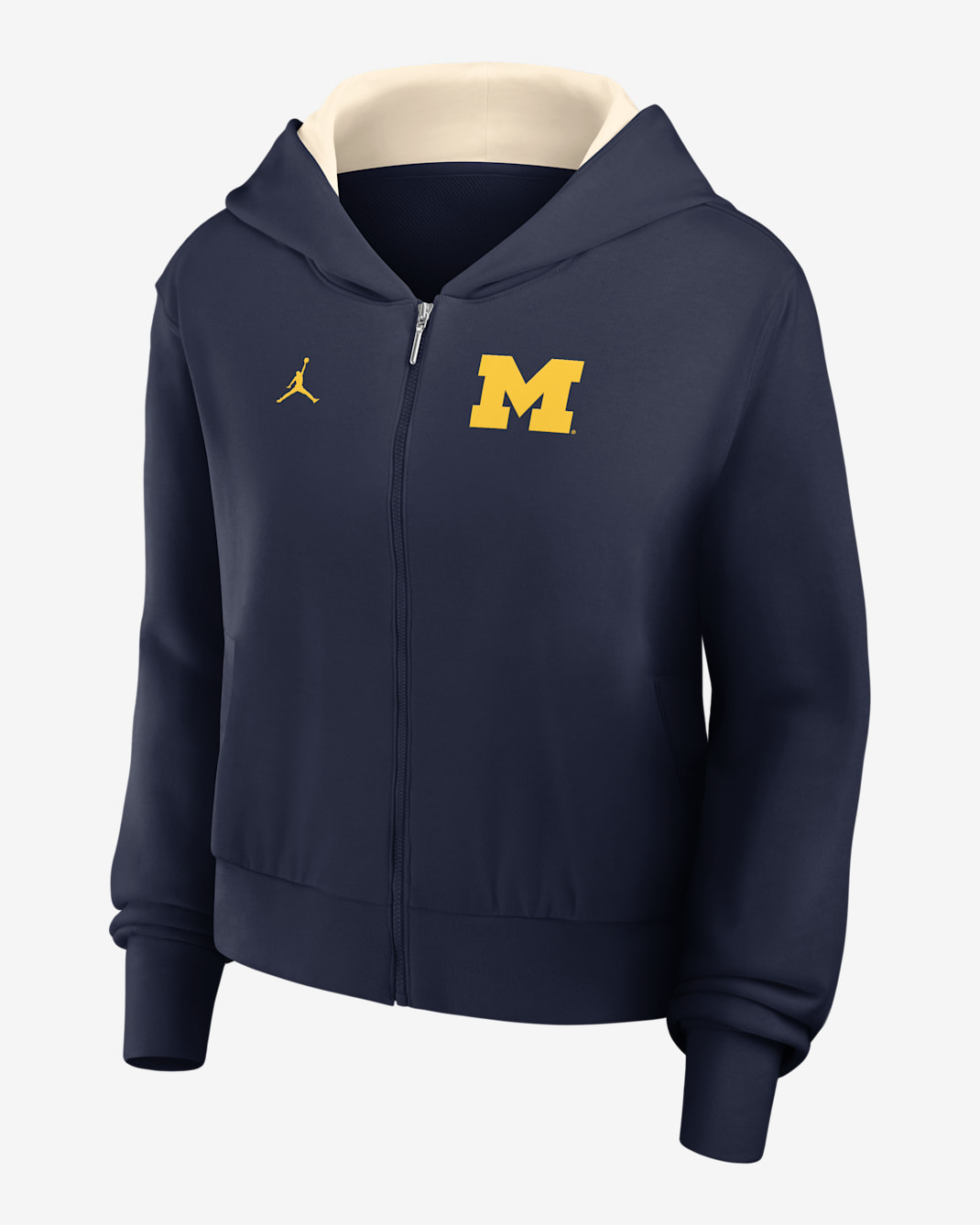 Sudadera con gorro universitaria marca Jordan de cierre completo para mujer Michigan Mantra - Azul marino