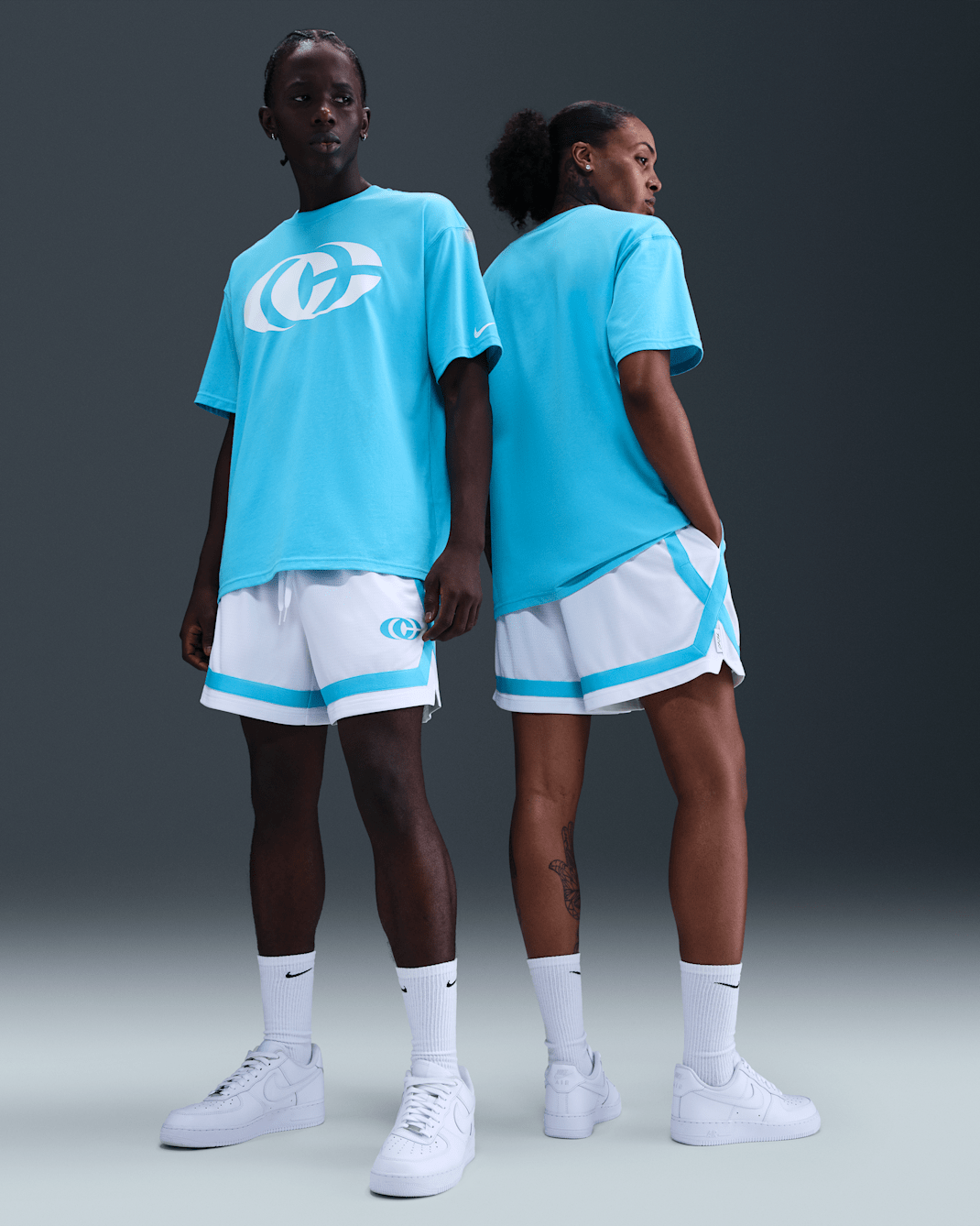 Caitlin Clark Nike Women's Crossover Dri-FIT 5" Basketball Shorts - White/Baltic Blue/Baltic Blue