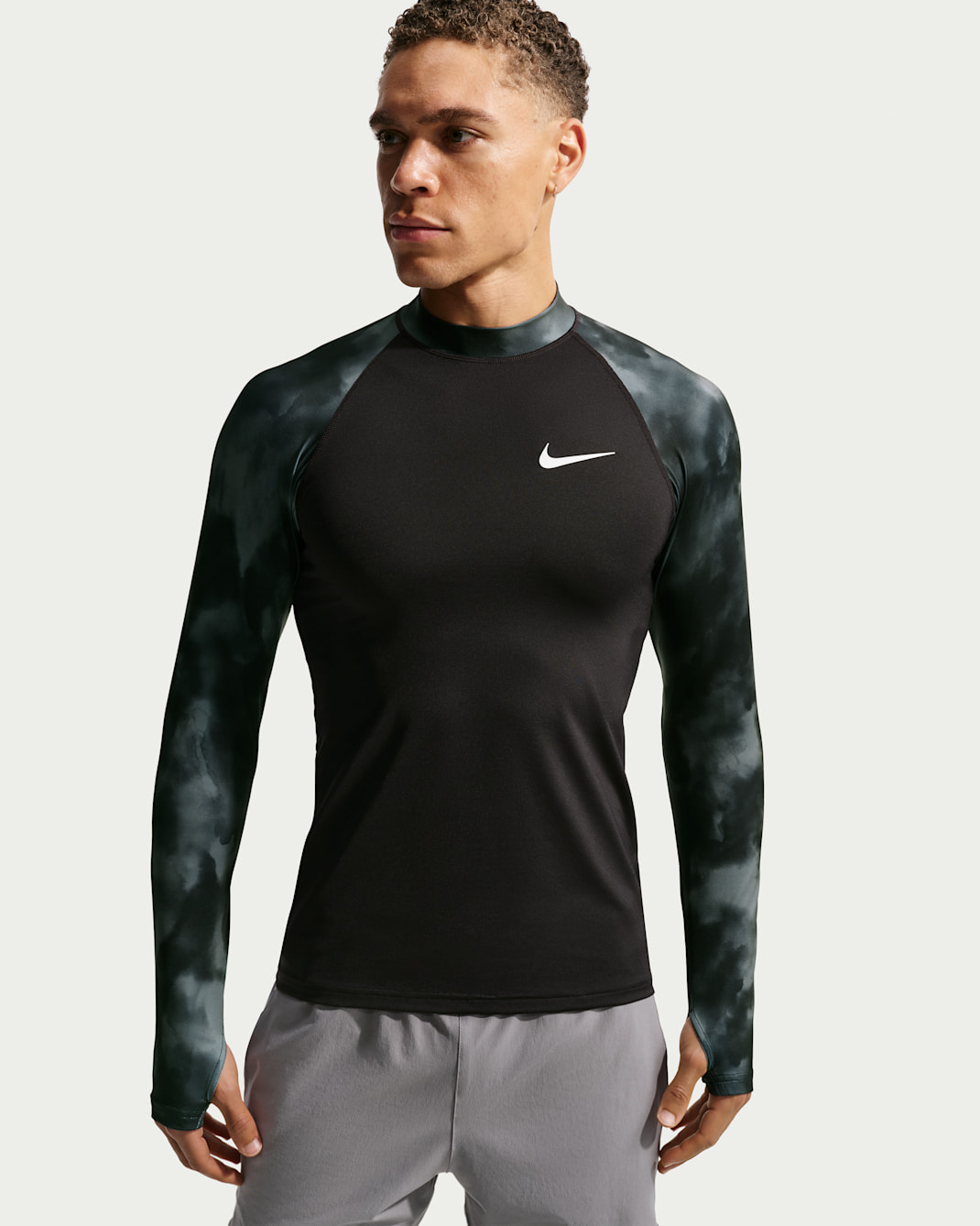 Nike Swim Whitewater Men's Long Sleeve Rashguard Top - Black