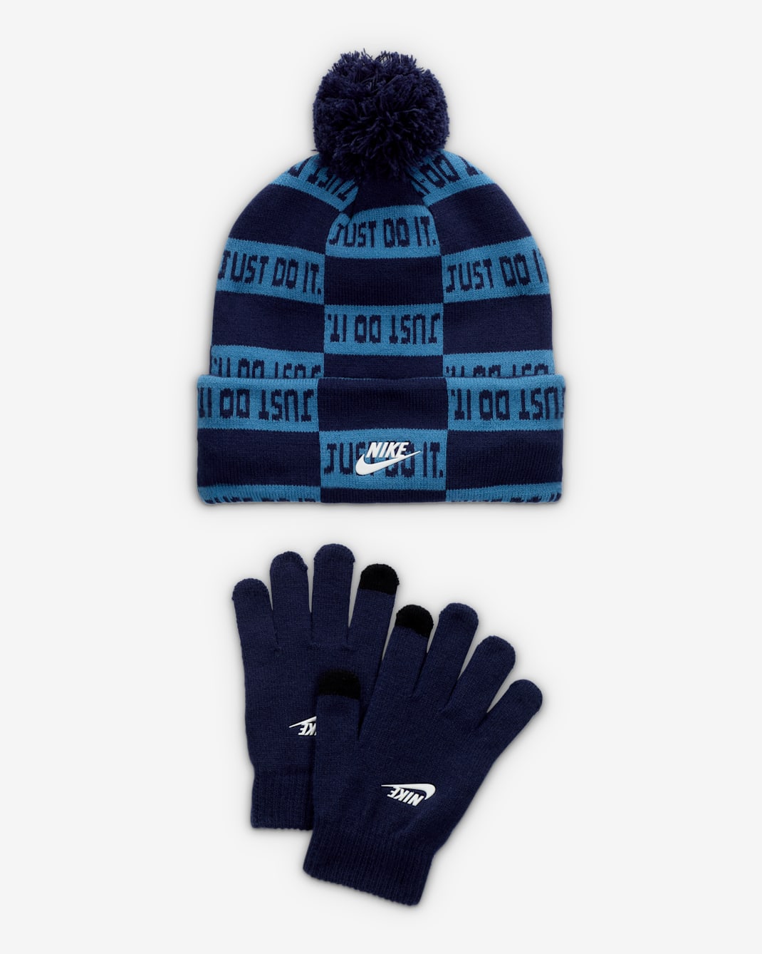 Conjunto de gorro Printed Apex de dos piezas para niño talla grande Nike Club - Azul marino medianoche
