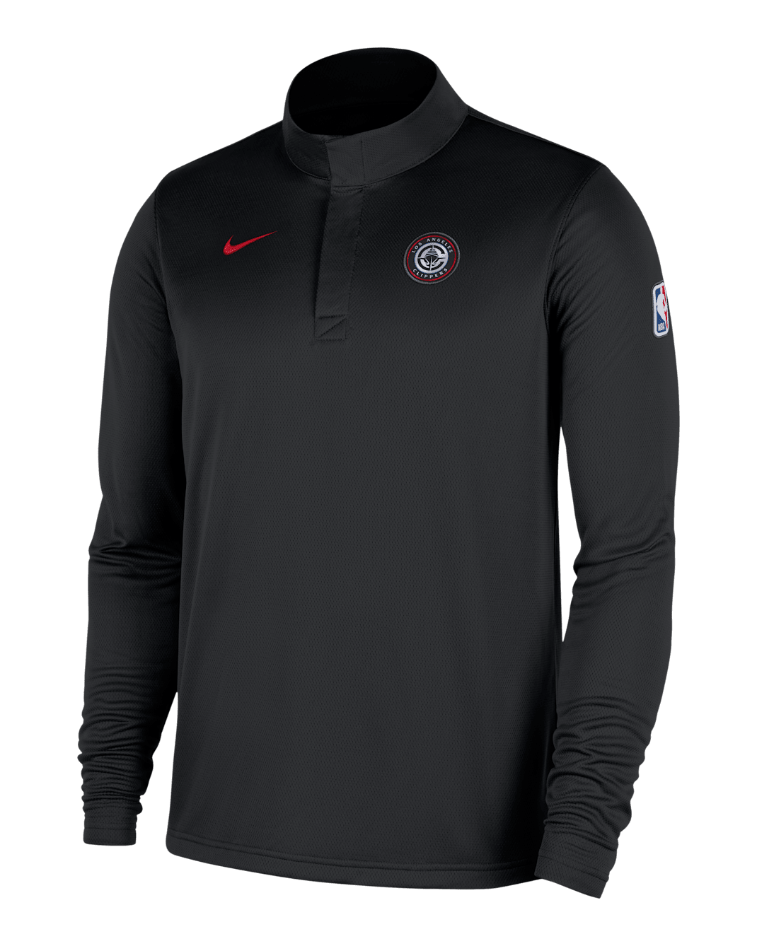 LA Clippers Men's Nike Dri-FIT NBA 1/4-Zip Long-Sleeve Top - Black/University Red