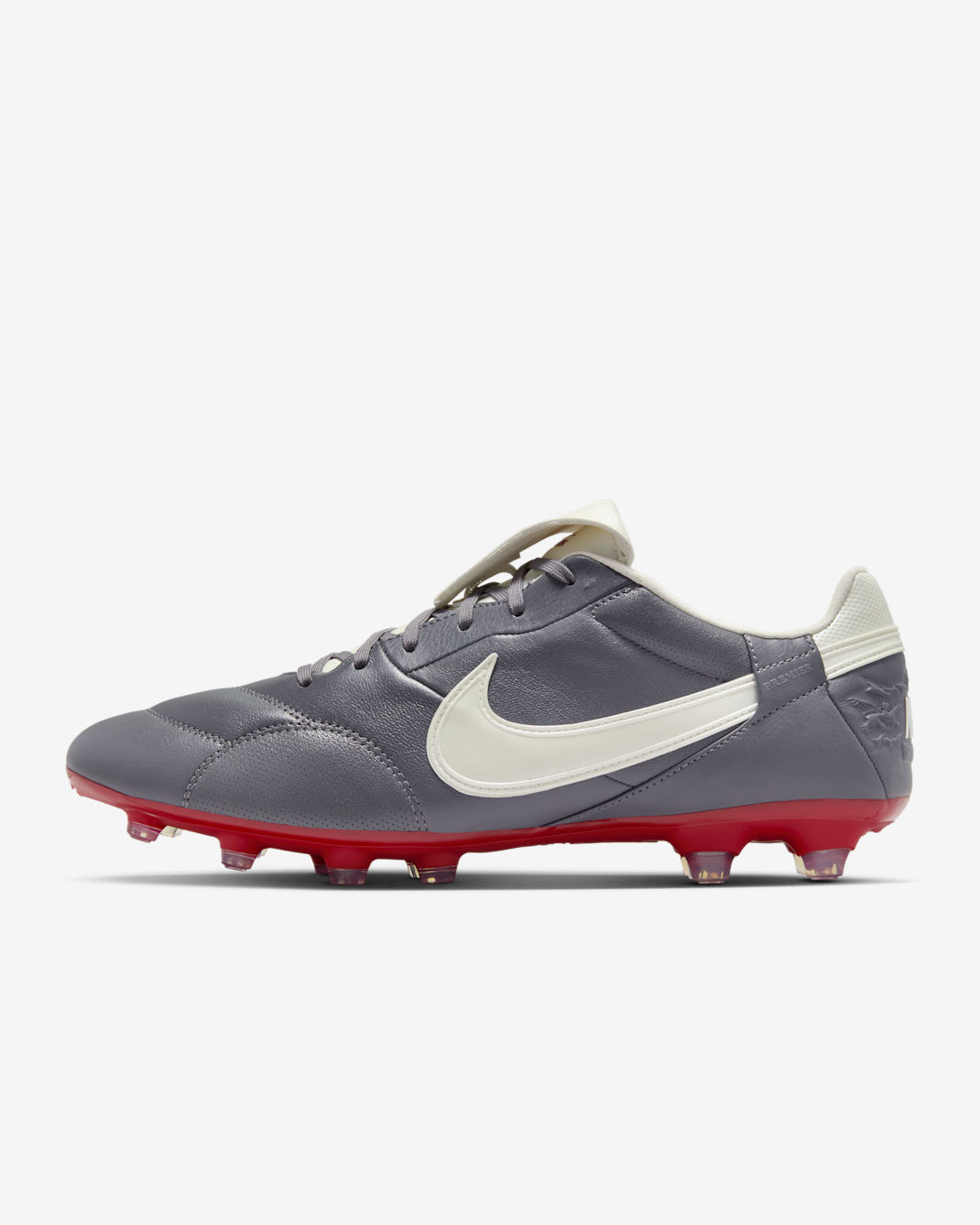 Nike Premier 3 Firm-Ground Low-Top Soccer Cleats - Light Graphite/Varsity Red/Metallic Summit White