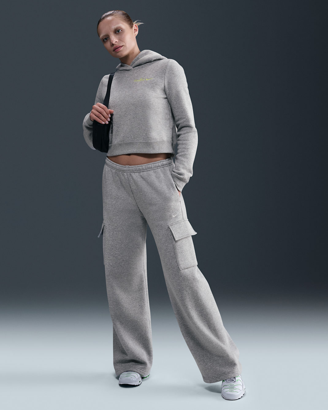 Nike Sportswear Phoenix Fleece Women's Cargo Sweatpants - Dark Grey Heather/Heather/Sail