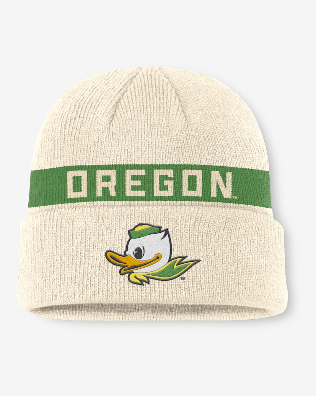 Oregon Primetime Peak Utility Men's Nike College Cuffed Beanie - Natural