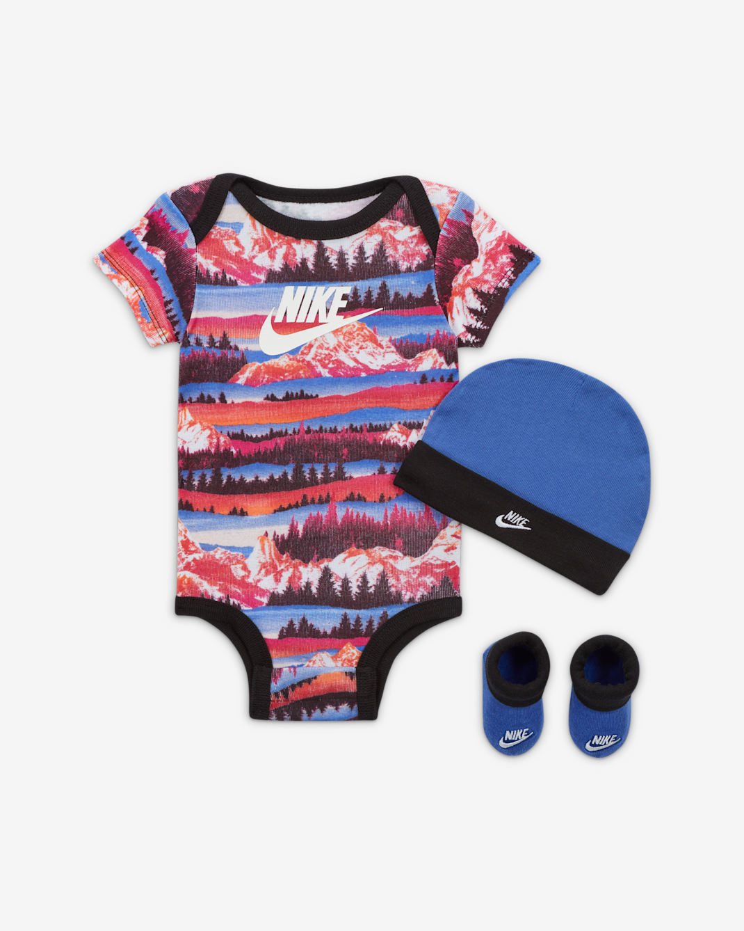 Trojdílná kojenecká souprava Nike Snow Day s body v krabici - Light Ultramarine