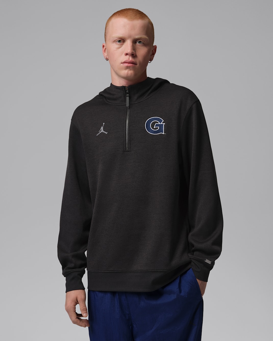 Georgetown Hoyas Nike NCAA Men's Basketball Coaches' Pullover Hoodie - Black
