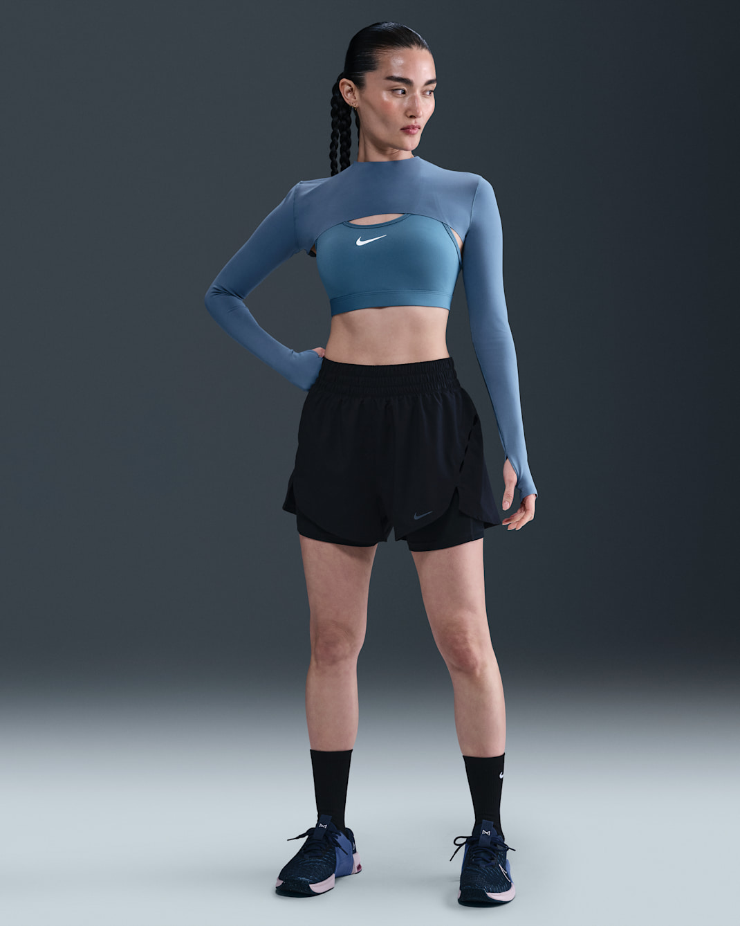 Nike One Women's Dri-FIT 2-in-1 Shorts - Black/Black