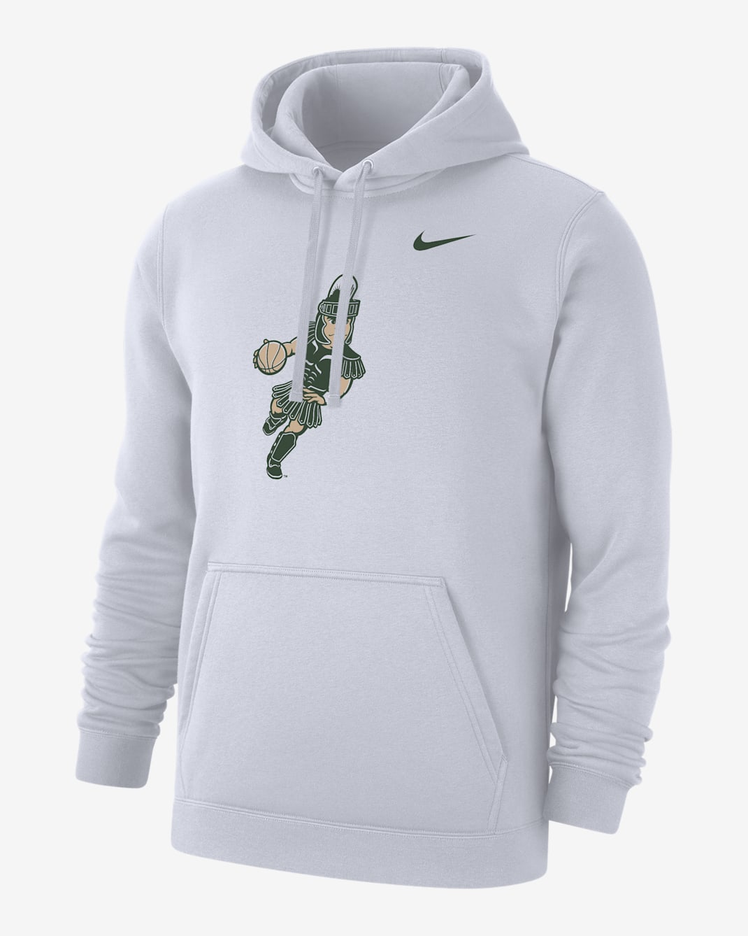 Michigan State Club Fleece Men's Nike College Pullover Hoodie - White