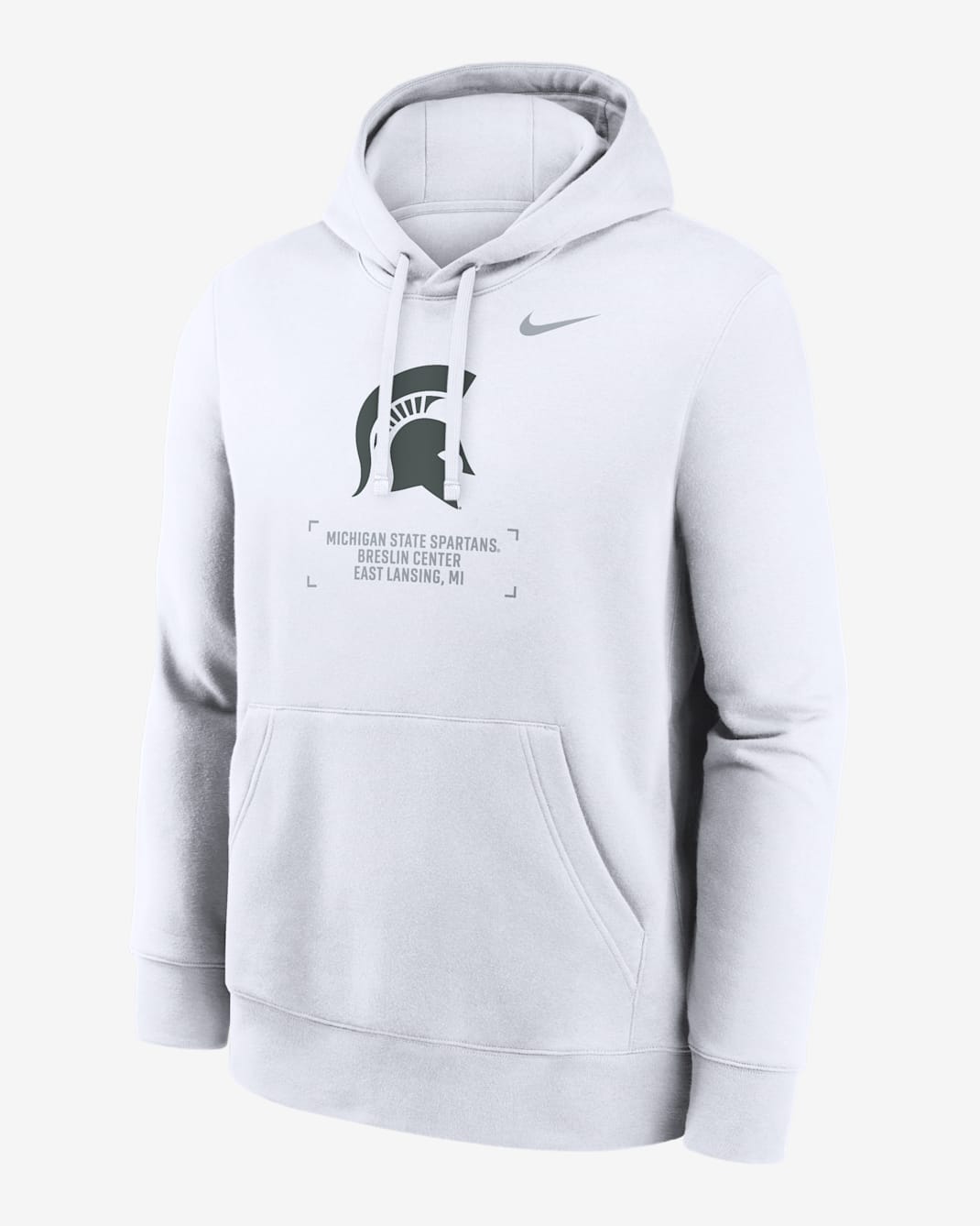 Michigan State Club Basketball 2-Hit Men's Nike College Pullover Hoodie - White