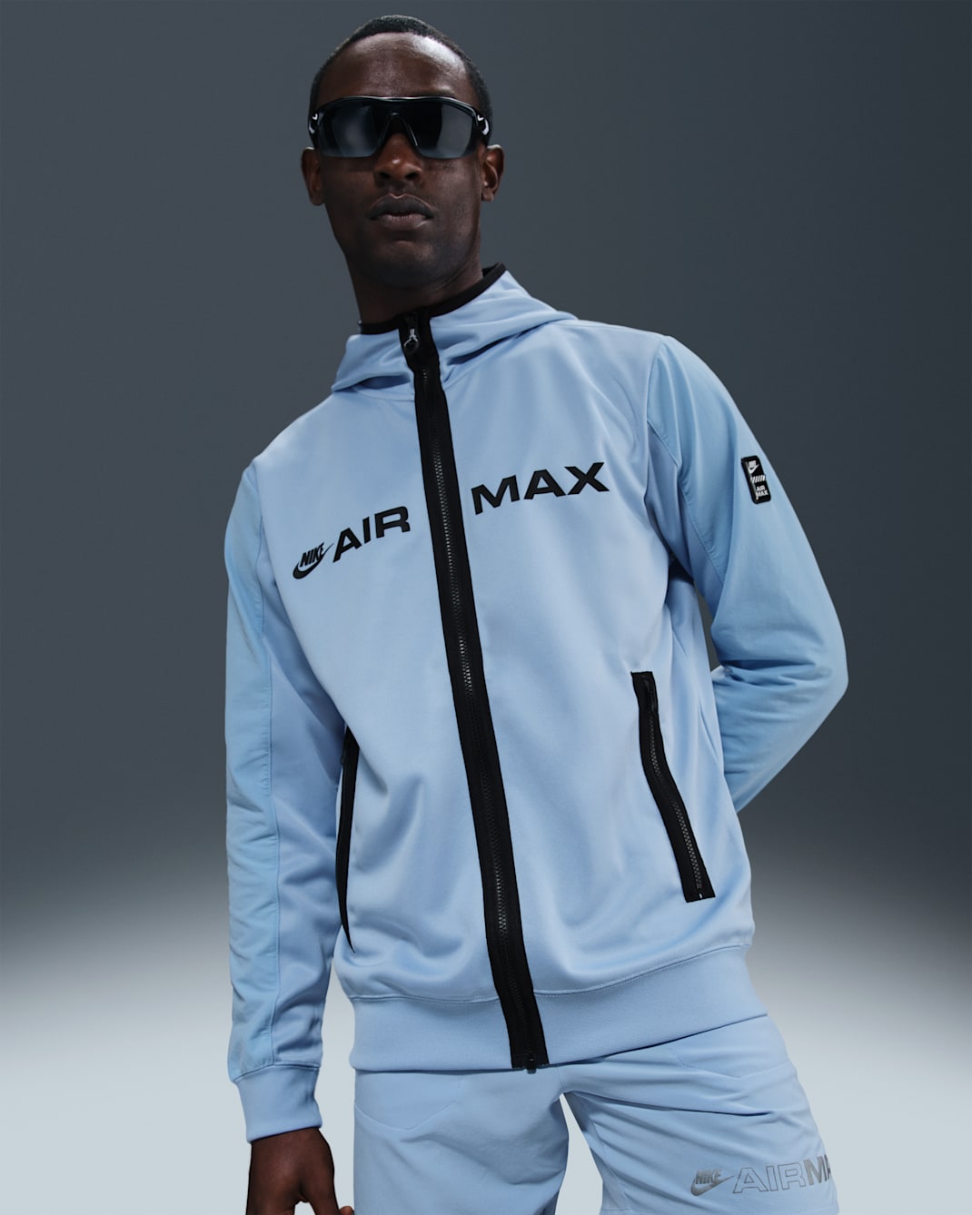 Nike Sportswear Air Max Men's Full-Zip Hoodie - Psychic Blue/Psychic Blue/Black