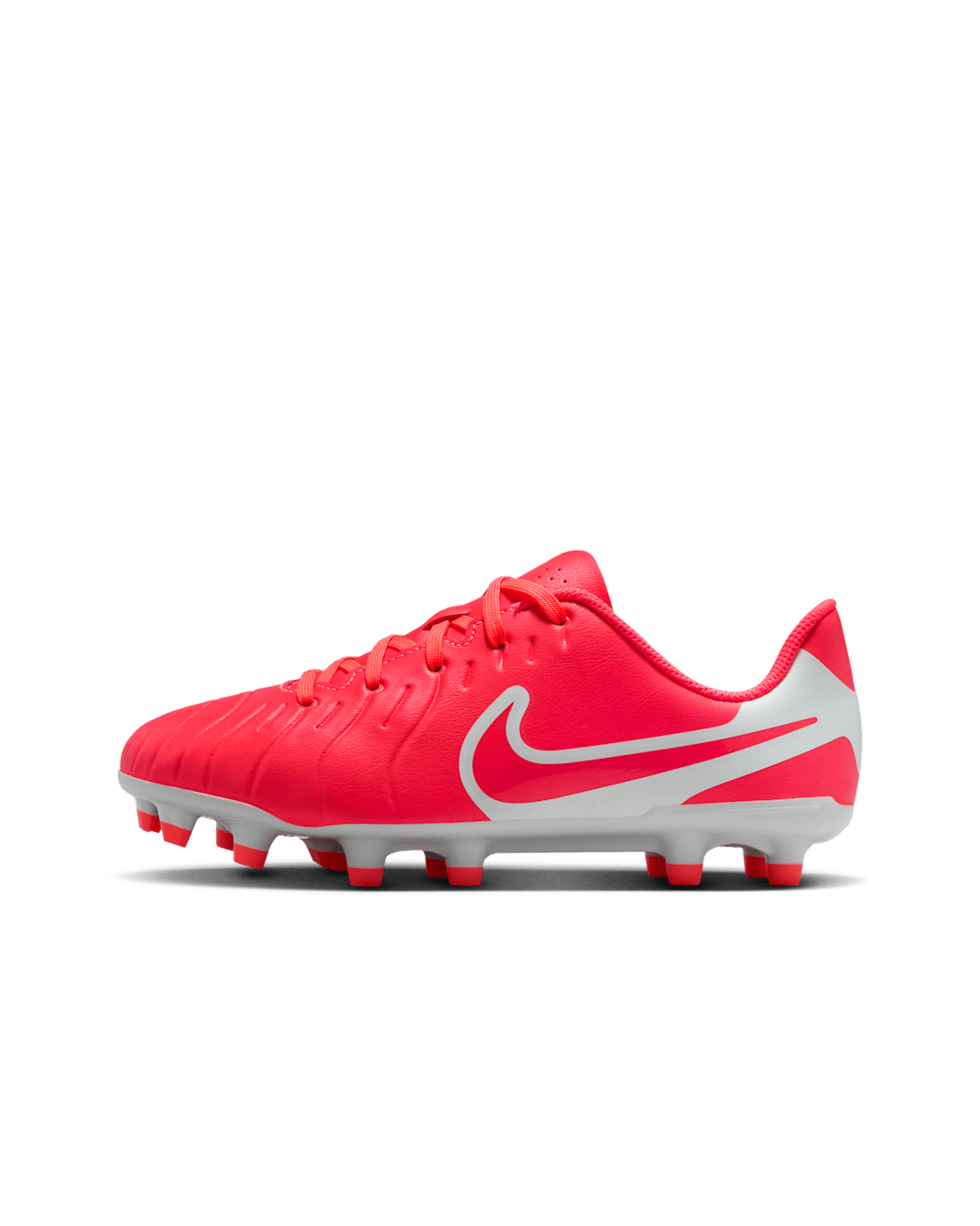 Nike Jr. Tiempo Legend 10 Club Younger/Older Kids' Multi-Ground Low-Top Football Boot - Hot Lava/White