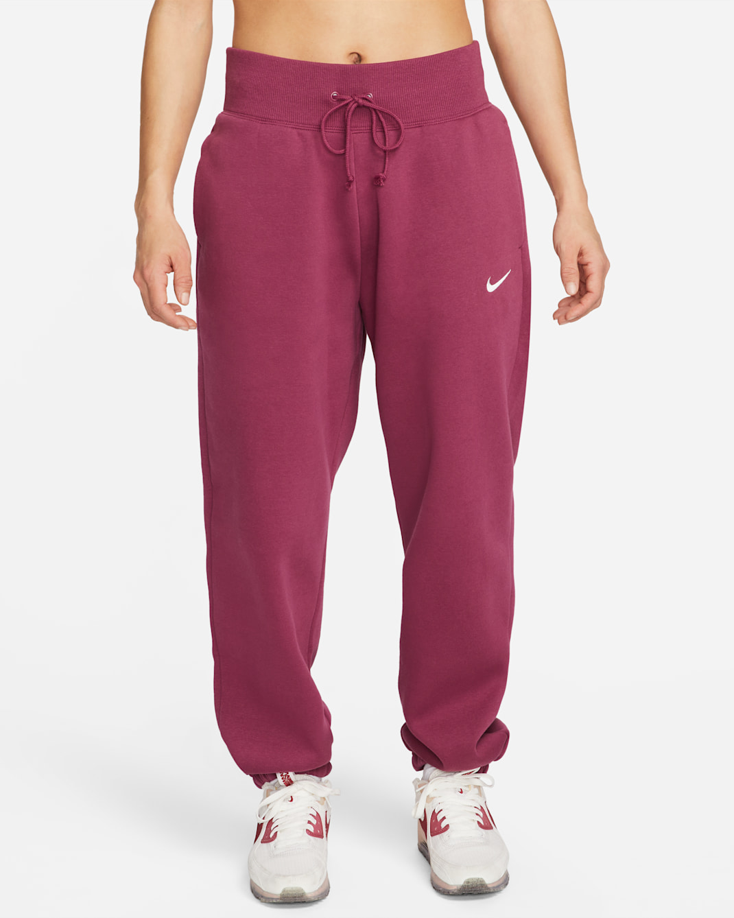 Nike Sportswear Phoenix Fleece Women's High-Waisted Oversized Sweatpants - Rosewood/Sail