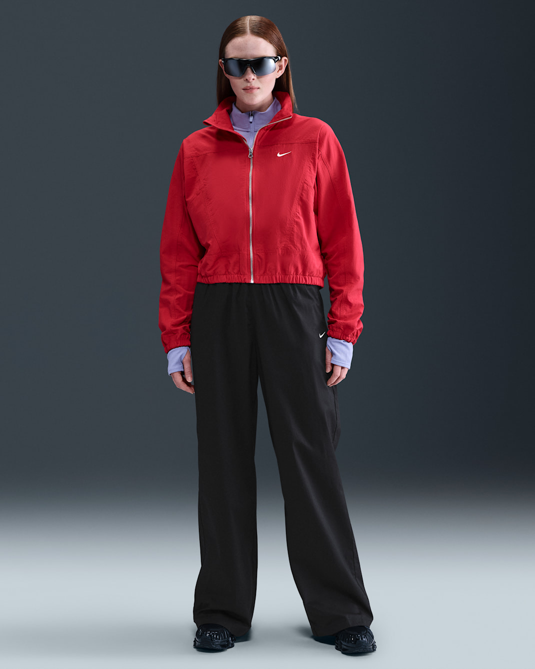 Nike Sportswear Chill Poplin Women's High-Waisted Loose Open-Hem Trousers - Black/Sail