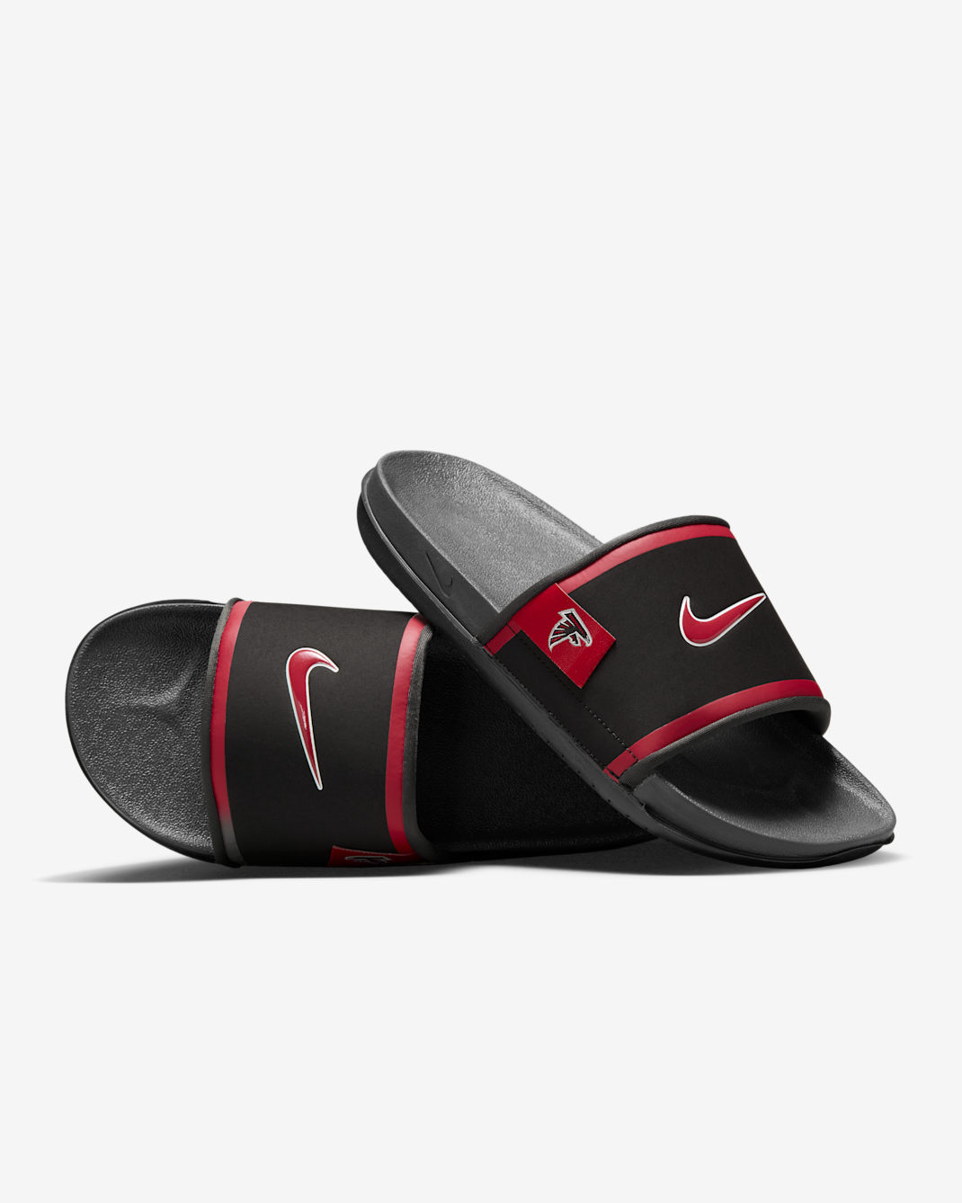 Nike Offcourt (Atlanta Falcons) Offcourt Slides - Black/Dark Smoke Grey/Tough Red