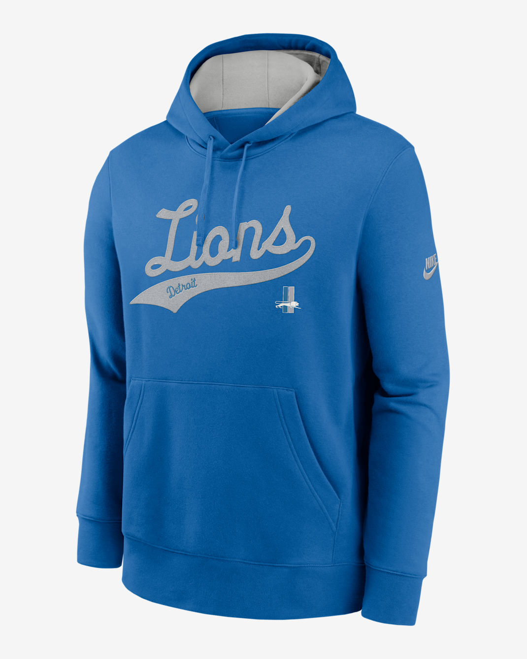 Detroit Lions Rewind Club Logo Men's Nike NFL Pullover Hoodie - Battle Blue