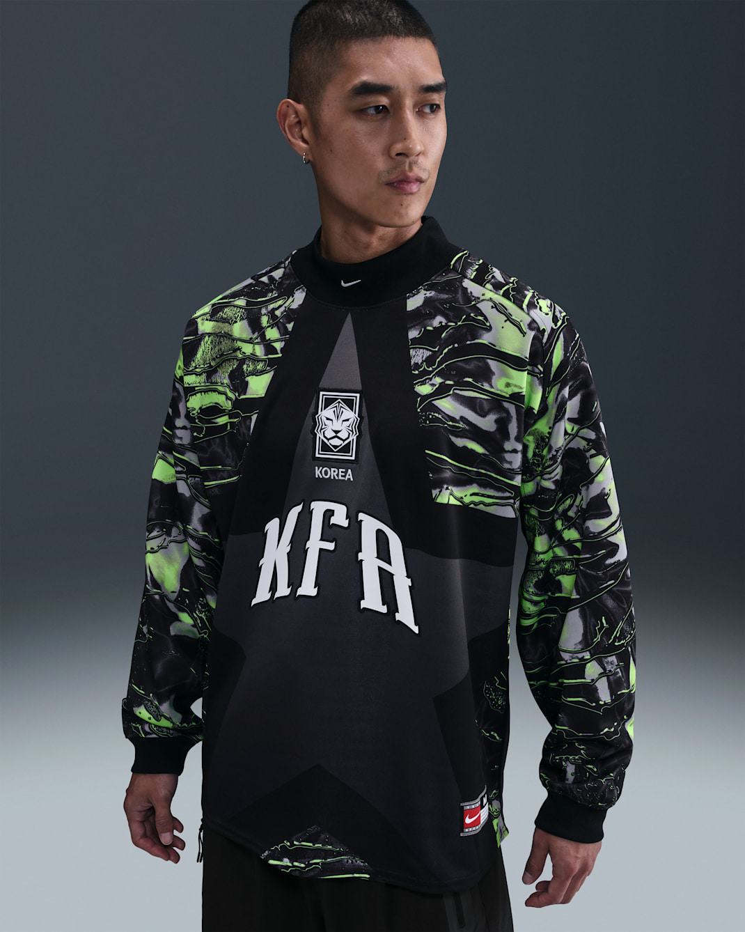 Fotbollströja målvakt Korea Authentic Nike för män - Svart/Svart/Vit