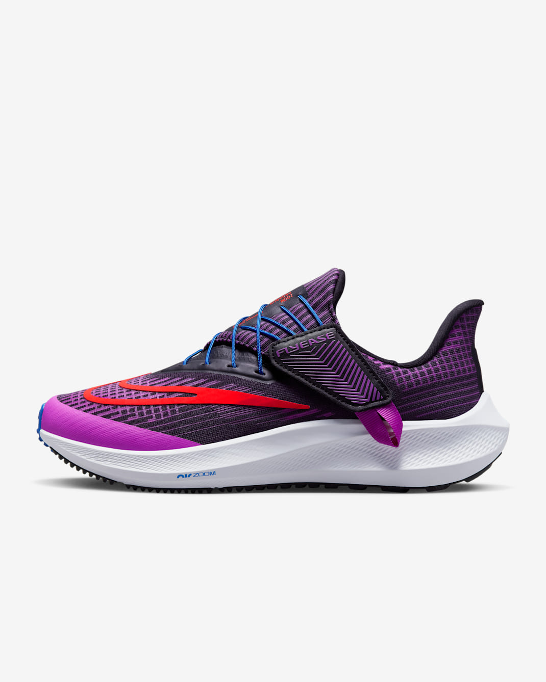 Nike Pegasus FlyEase 女款輕鬆穿脫路跑鞋 - Fuchsia Dream/黑色/白色/Bright Crimson