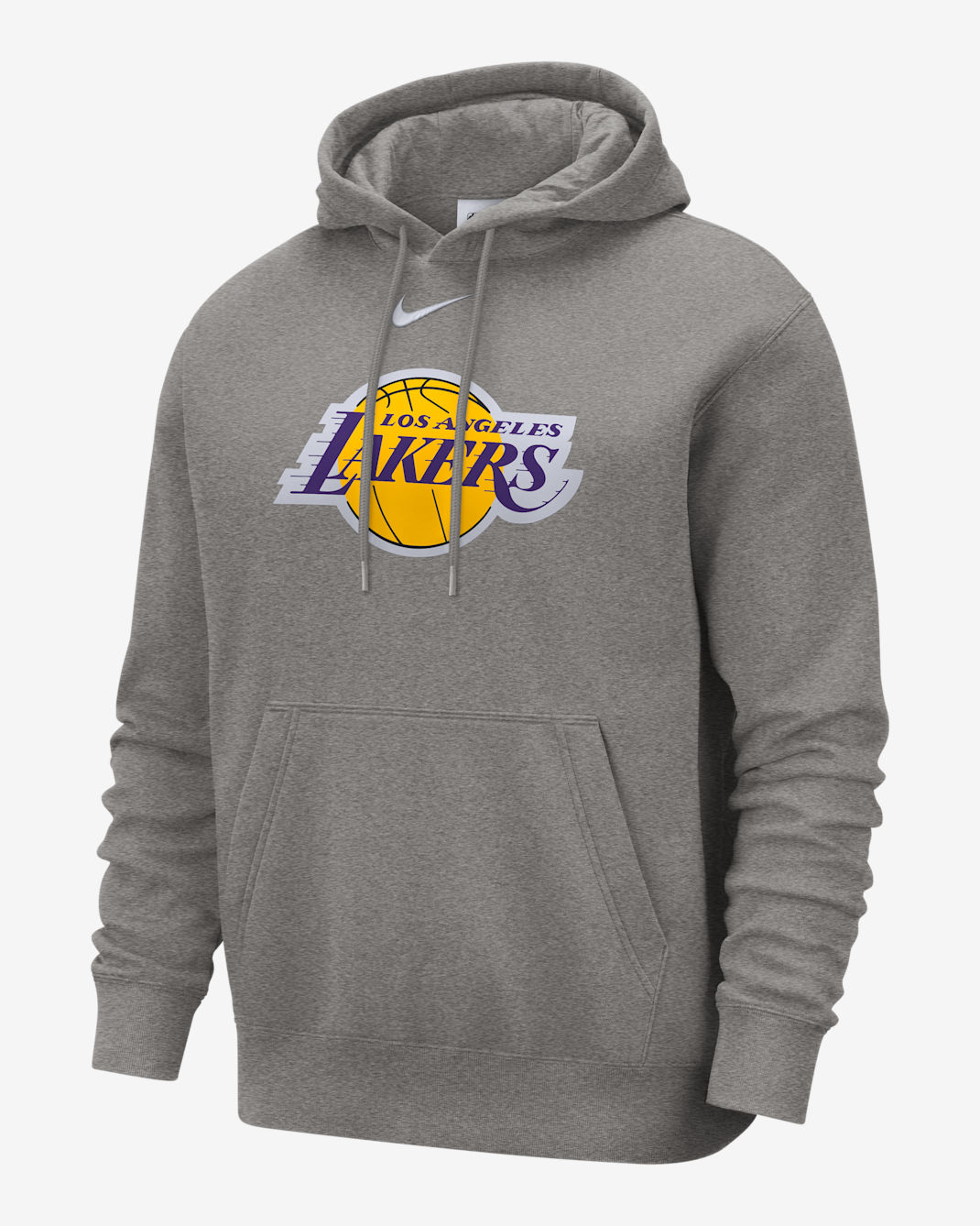 Los Angeles Lakers Club Nike NBA-s belebújós, kapucnis férfipulóver - Dark Grey Heather