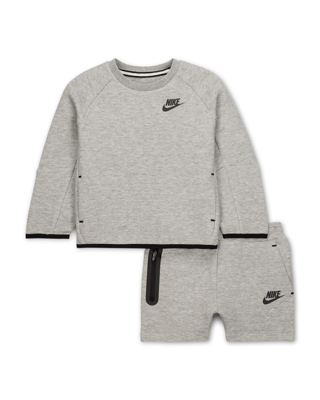 Conjunto de shorts de 2 piezas para bebé (12 a 24 meses) Nike Tech Fleece - Gris oscuro jaspeado