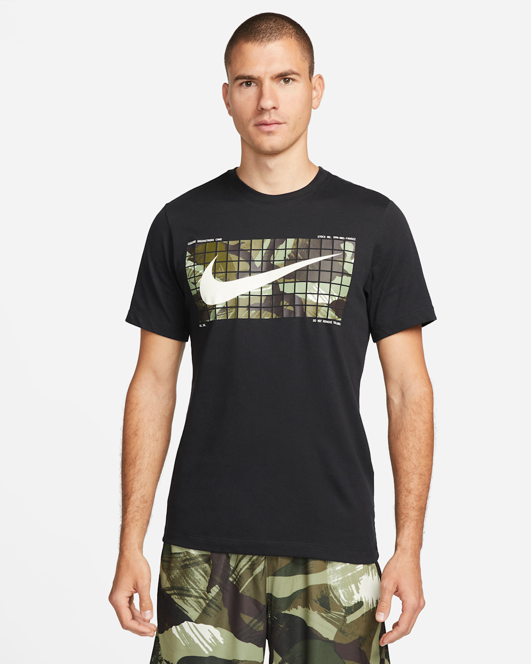 Nike Dri-FIT Men's Camo Fitness T-Shirt - Black