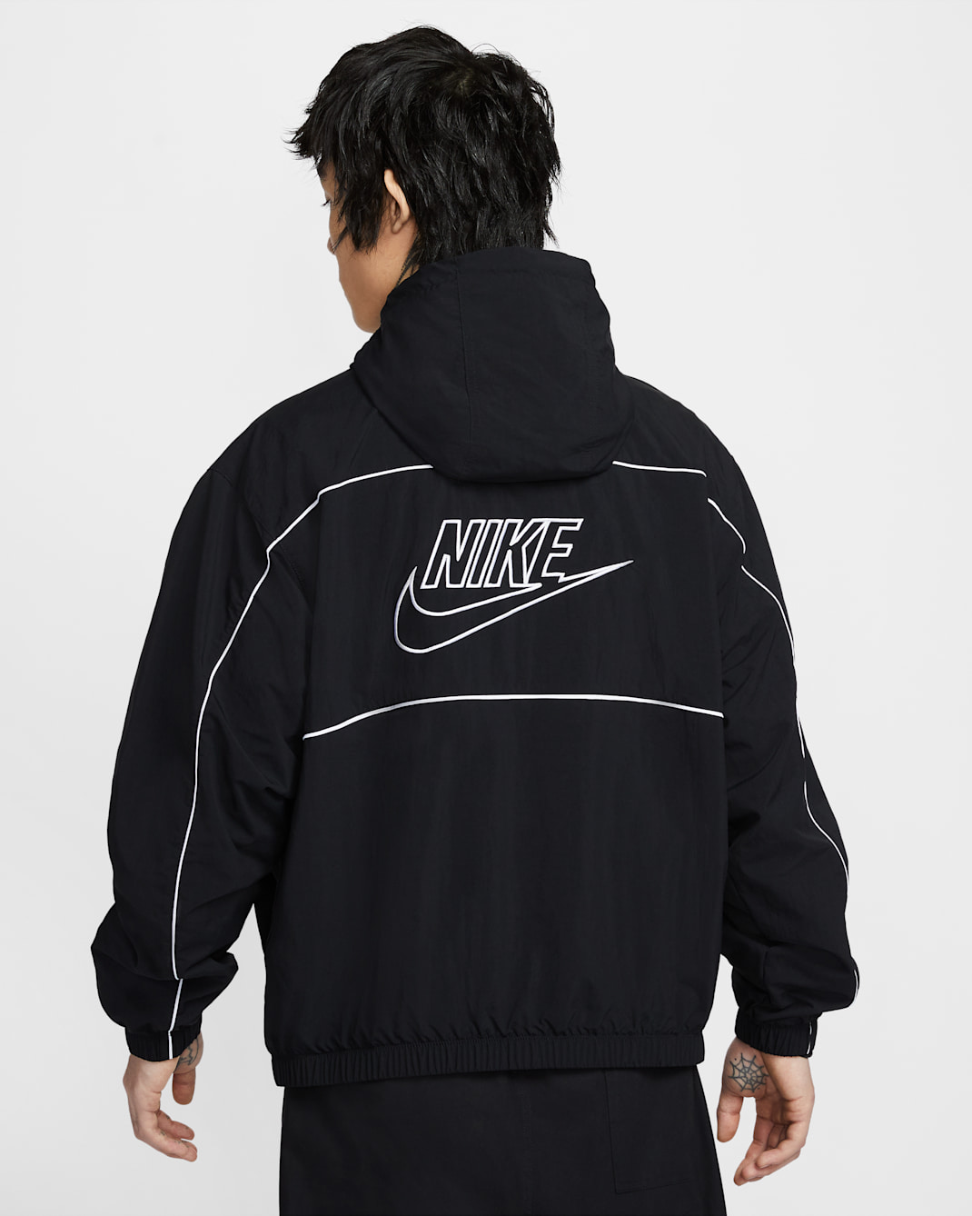 Nike Club Men's Hooded Jacket - Black/White/White