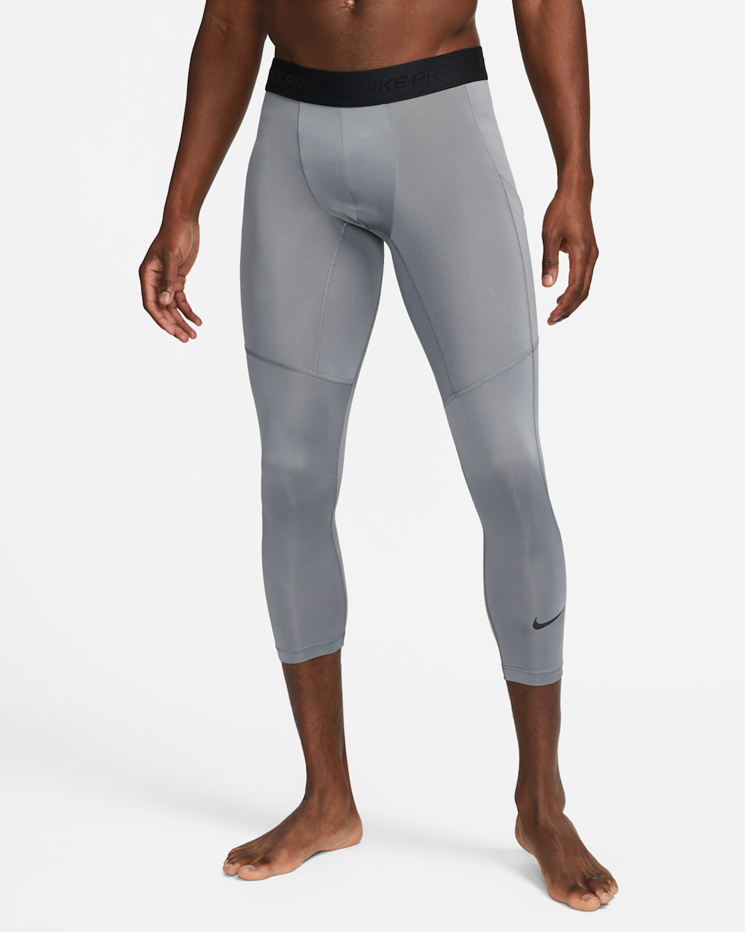 Nike Pro Men's Dri-FIT 3/4-Length Fitness Tights - Smoke Grey/Black