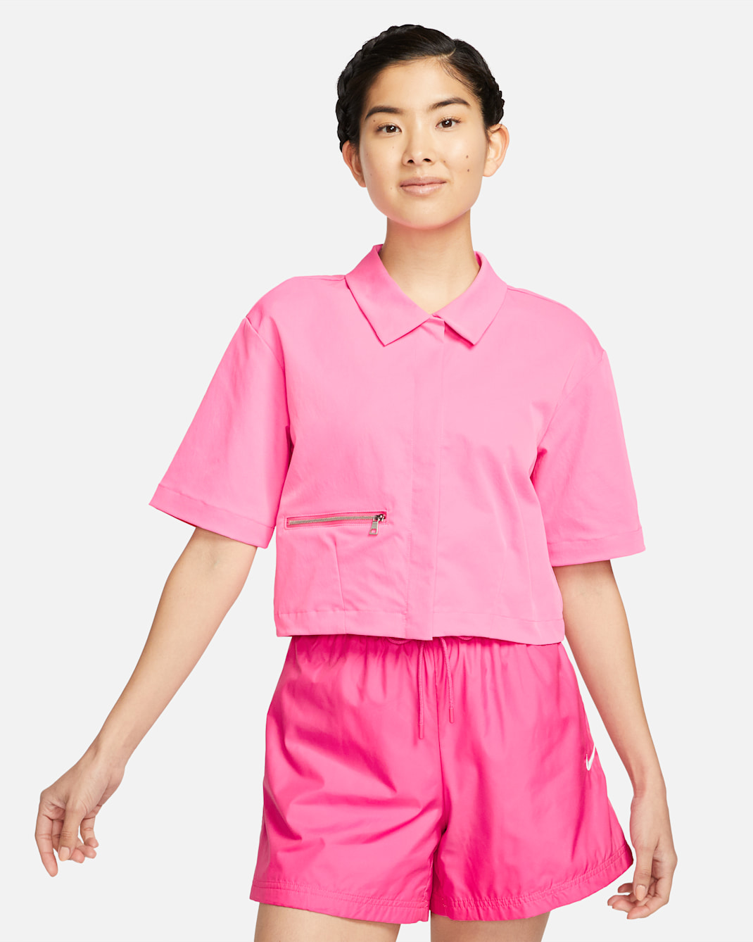 Nike Sportswear Dri-FIT Tech Pack Women's Woven Polo - Pink Glow/Pinksicle