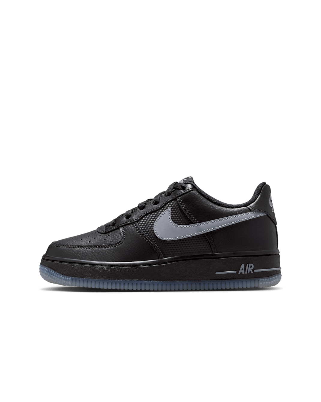 Nike Air Force 1 Older Kids' Shoes - Black/Cool Grey/Cool Grey
